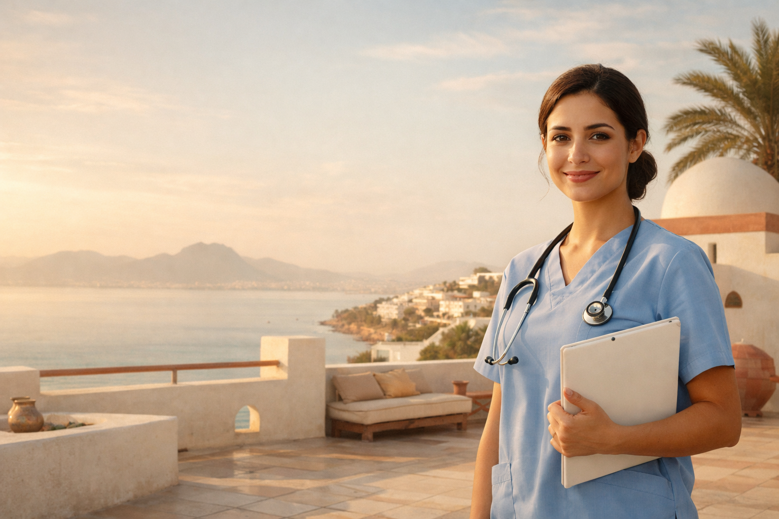 Infirmier qualifié de Tunisie se préparant pour l'Allemagne